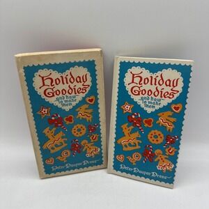 Peter Pauper Press Holiday Goodies Cookbook Blue 1952 Illustrated W/Box Vtg MCM